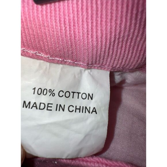 NWT Princess Polly Pink Cabarita Lounge Denim Jeans Size 4 Flare Leg High Rise - Picture 7 of 9